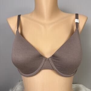 Victoria's Secret Pink Wear Everywhere T-Shirt Lightly Lined Bra Size 34D Taupe